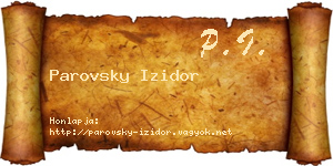 Parovsky Izidor névjegykártya